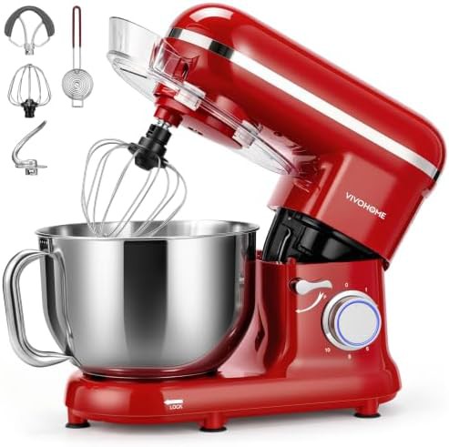 Red 6-quart tilt-head kitchen mixer