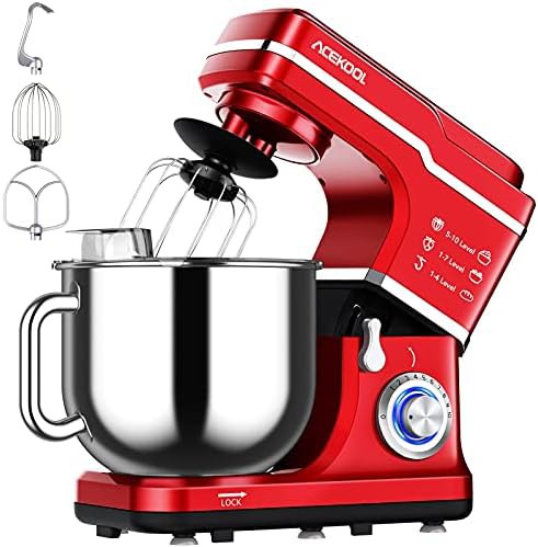 Red ten speed tilt head food mixer