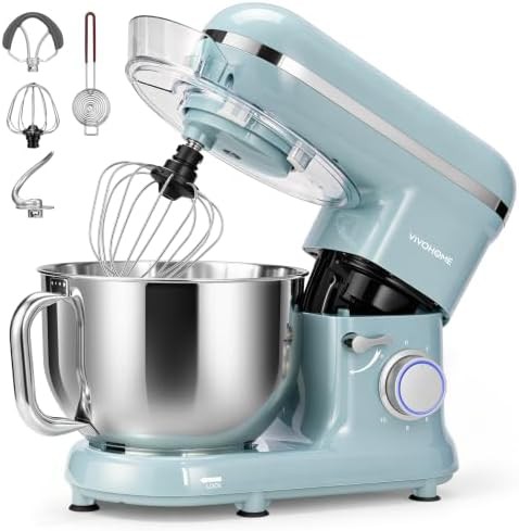 Blue 6-quart tilt-head kitchen mixer