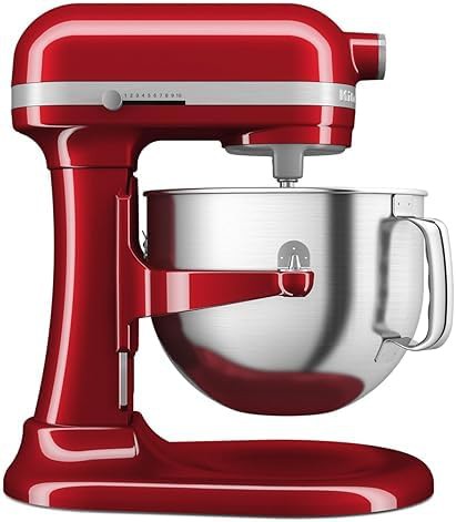 7 quart bowl lift mixer with red finish