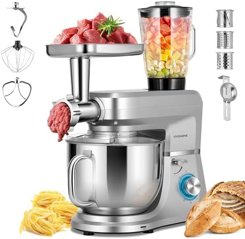 Silver 8.5-quart tilt-head stand mixer