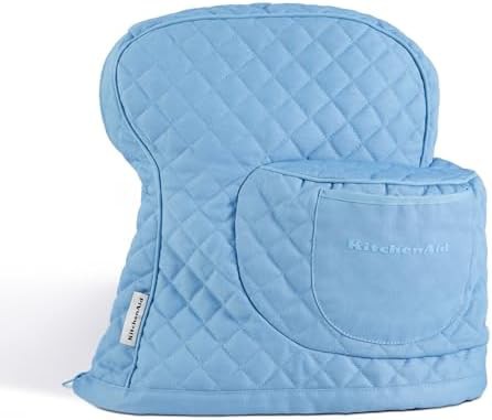 Blue velvet quilted tilt head mixer cover