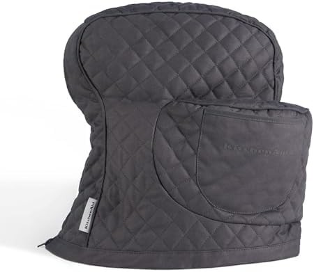 Charcoal grey quilted cotton mixer cover