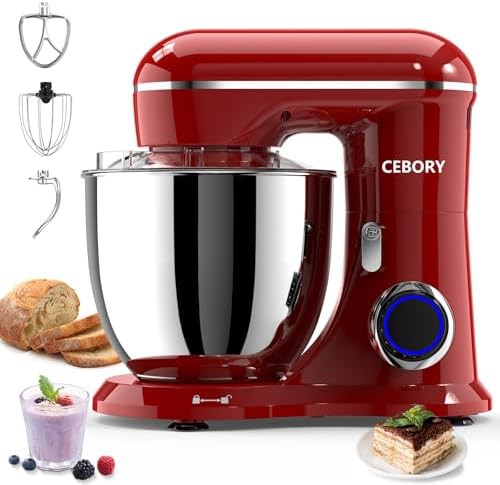 6.5 quart electric stand mixer in red