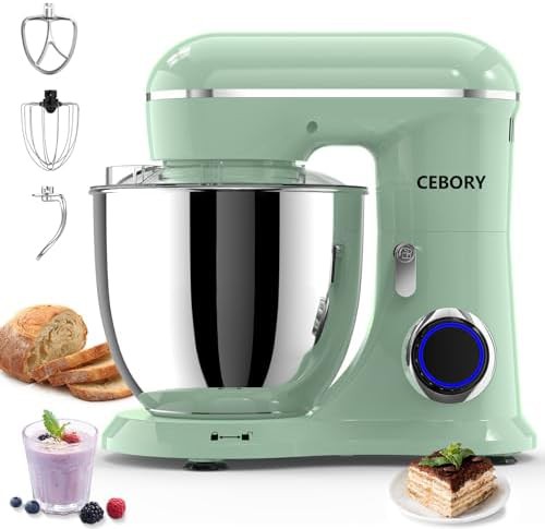 6.5 quart electric stand mixer in agave green