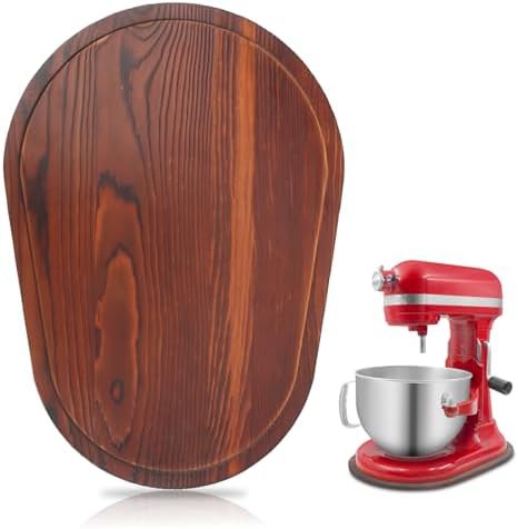 Brown bamboo mixer slider for bowl lift