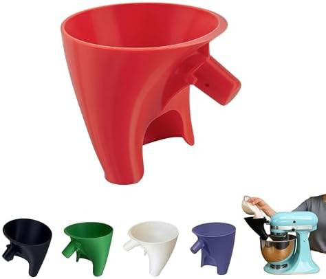 Red anti splash flour funnel attachment