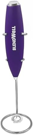 Purple handheld battery operated drink mixer