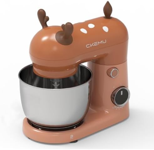 Brown space saving mixer with steel bowl