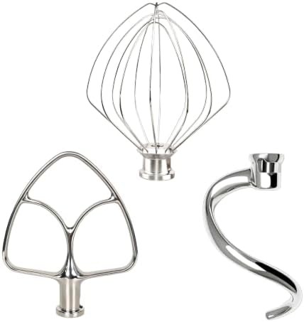 Stainless steel three piece mixer attachment set