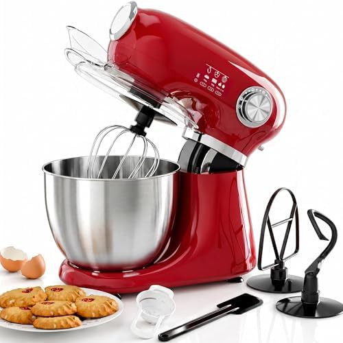 Red tilt head electric kitchen mixer